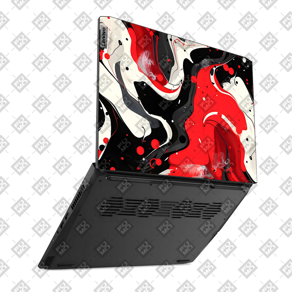 Red and White Paint Swirls Lenovo IdeaPad Gaming 3 15ACH6 and 15IHU6 Laptop Skin