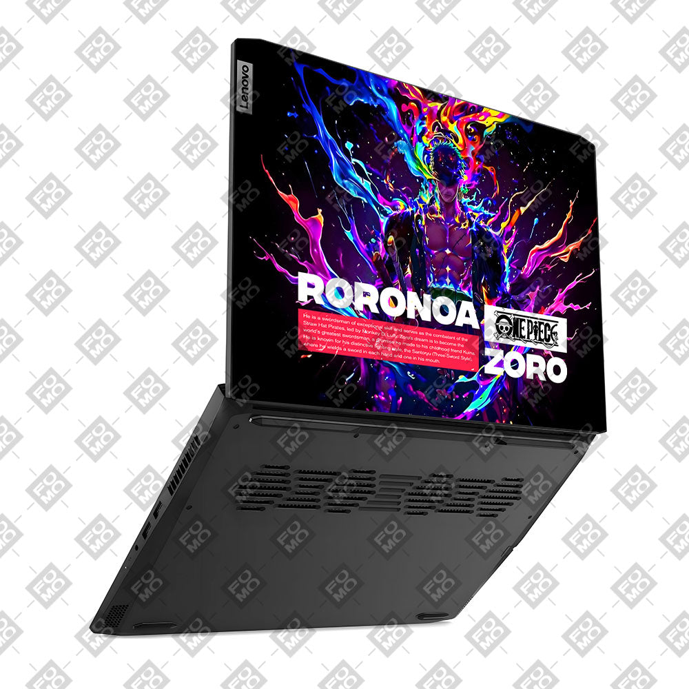 Zoro with Neon Flames Lenovo IdeaPad Gaming 3 15ACH6 and 15IHU6 Laptop Skin