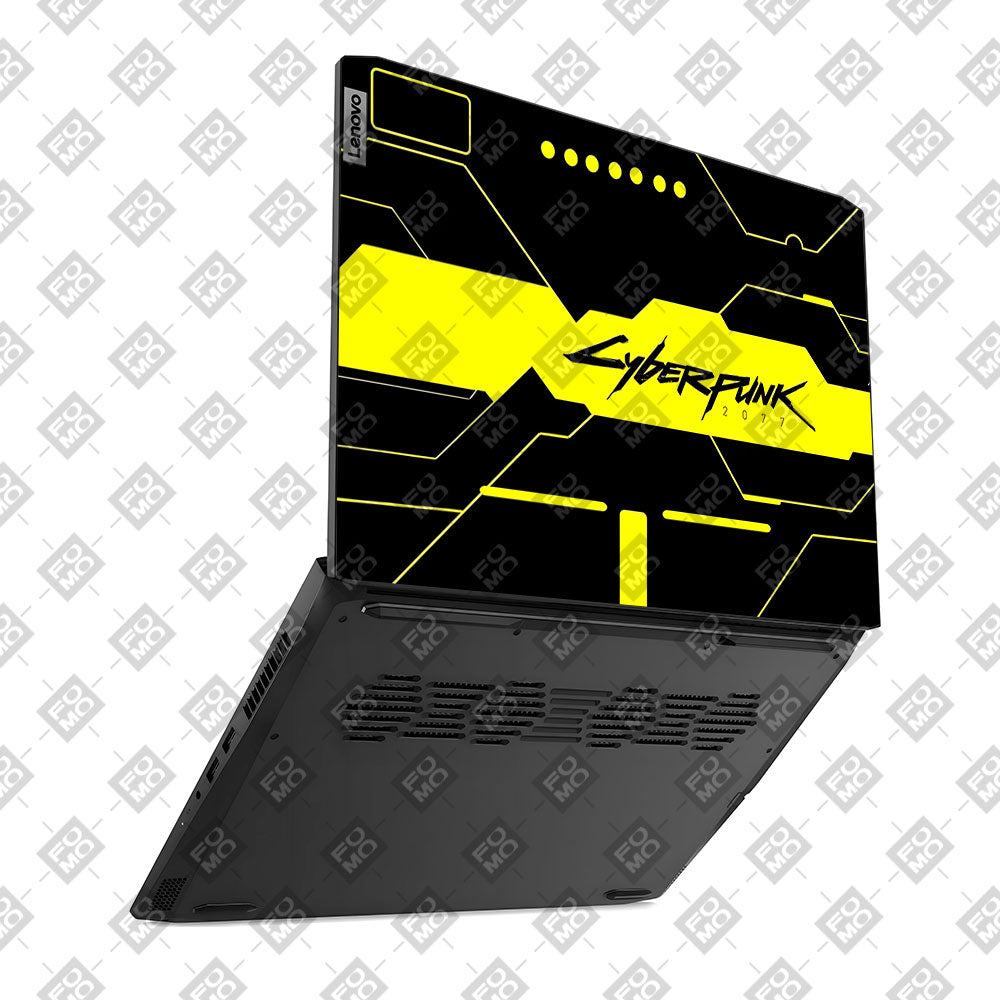 Cyberpunk Yellowline Grid Lenovo IdeaPad Gaming 3 15ACH6 and 15IHU6 Laptop Skin