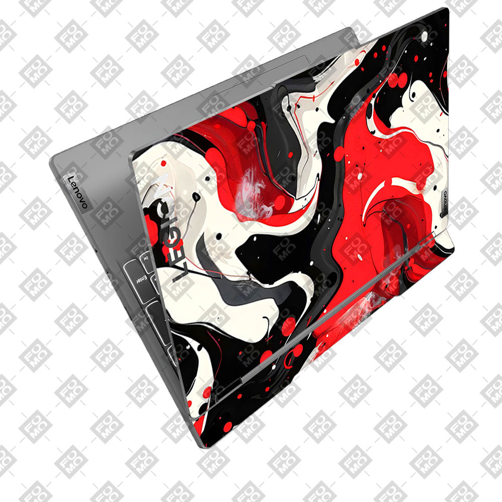 Red and White Paint Swirls Lenovo Legion 5 15IRX9 Laptop Skin