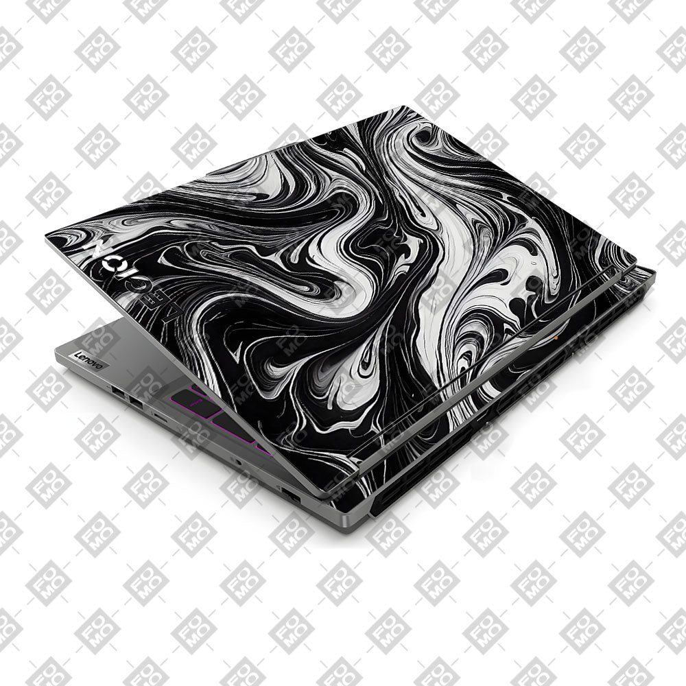 Black and White Marble Lenovo Legion 5 16IRX9 Laptop Skin