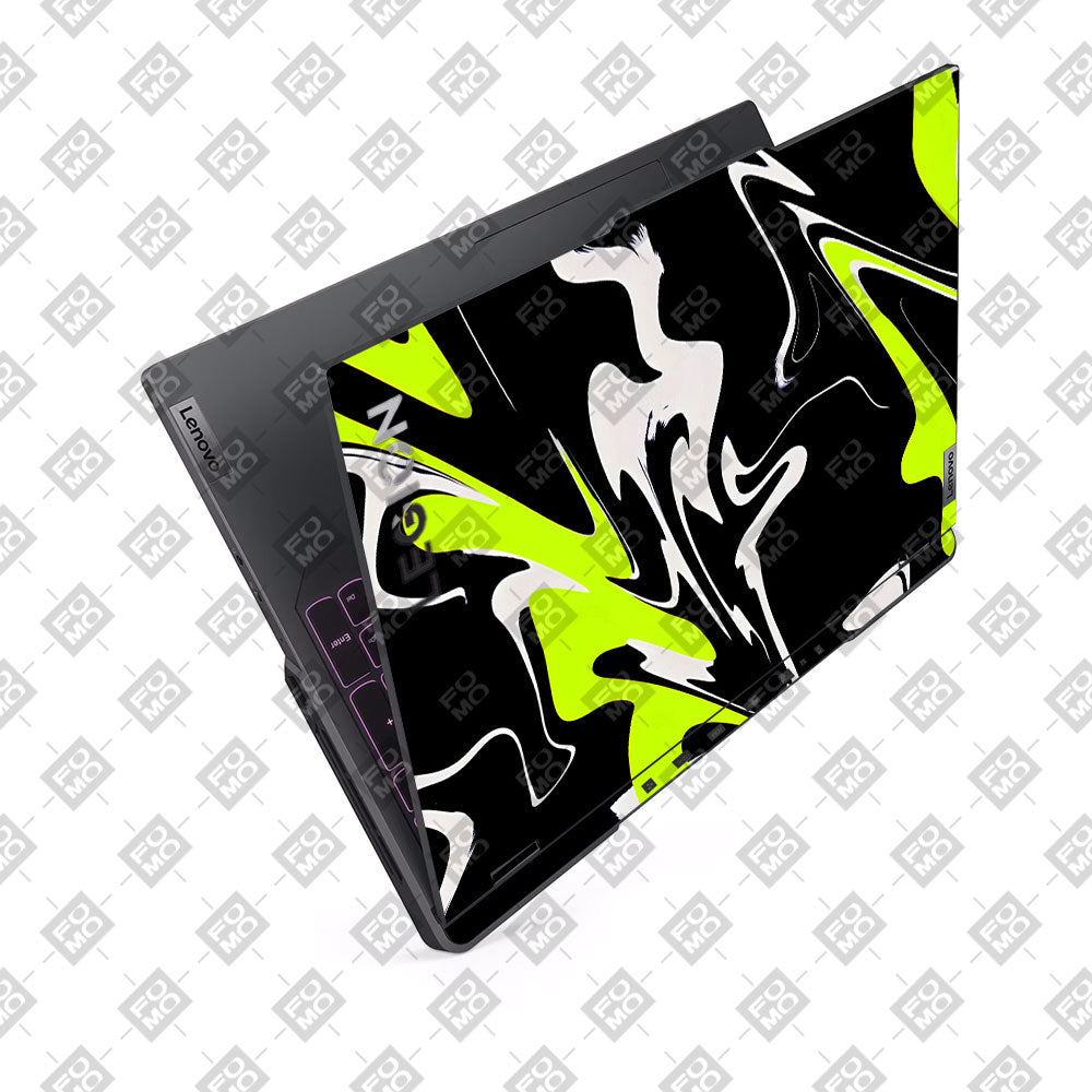 Neon Green and Black Patterns Lenovo Legion 5 Pro 16IRX8 and 16IRX9 Laptop Skin