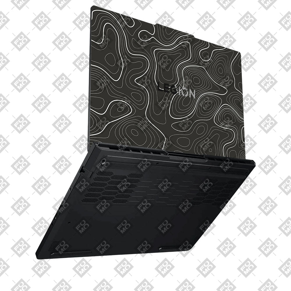 Grayscale Topographic Lines Lenovo Legion Pro 5 16ADR10 Laptop Skin