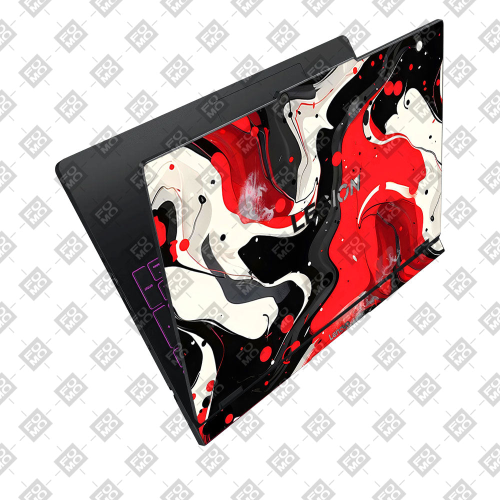 Red and White Paint Swirls Lenovo Legion Pro 5 16IAX10 Laptop Skin