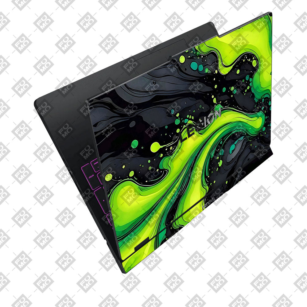 Neon Green Paint Swirls Lenovo Legion Pro 5 16IAX10 Laptop Skin