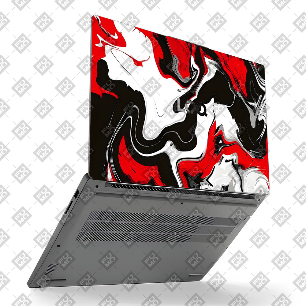 Red and White Marble Lenovo LOQ Essential 15IAX9E Laptop Skin