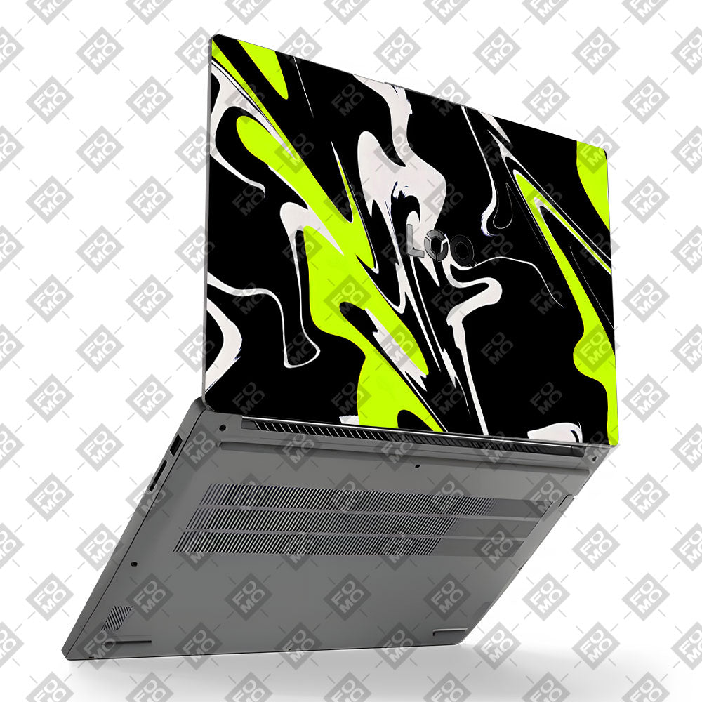 Neon Green and Black Patterns Lenovo LOQ Essential 15IAX9E Laptop Skin