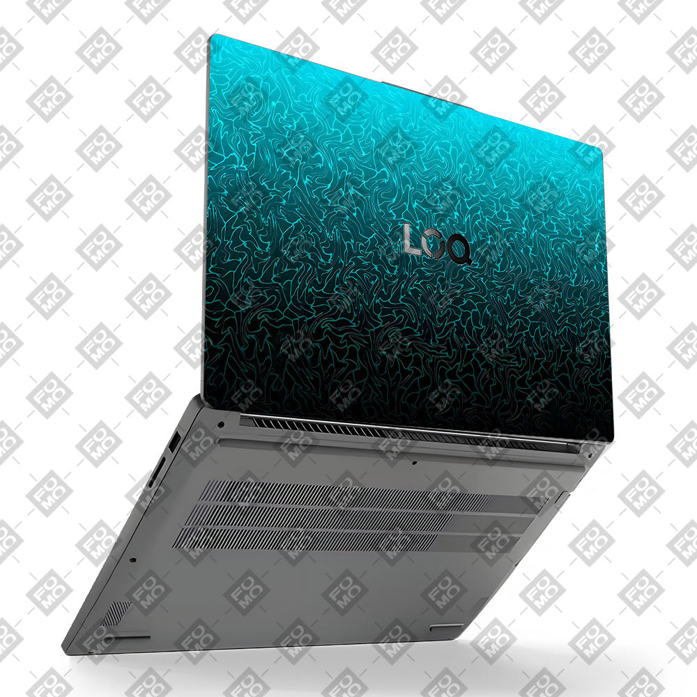 Cyan Blue to Black Lenovo LOQ Essential 15IAX9E Laptop Skin