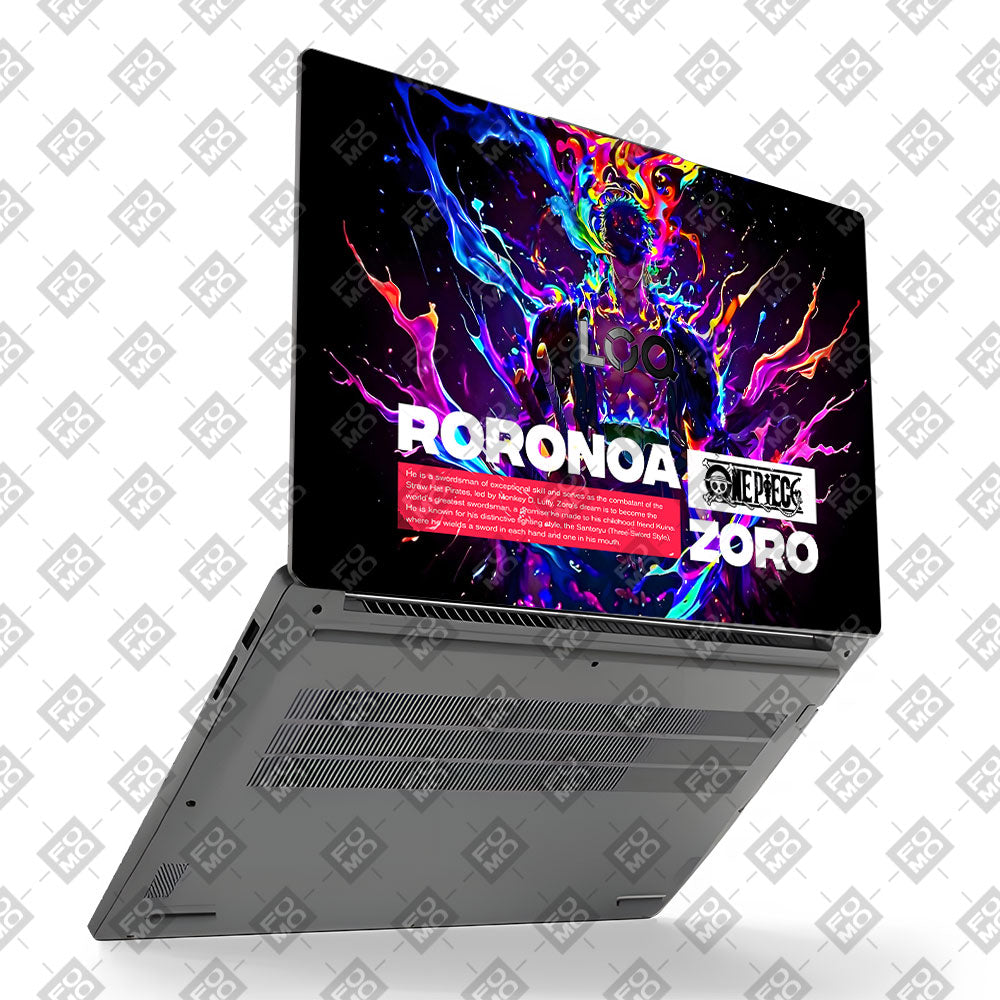 Zoro with Neon Flames Lenovo LOQ Essential 15IAX9E Laptop Skin