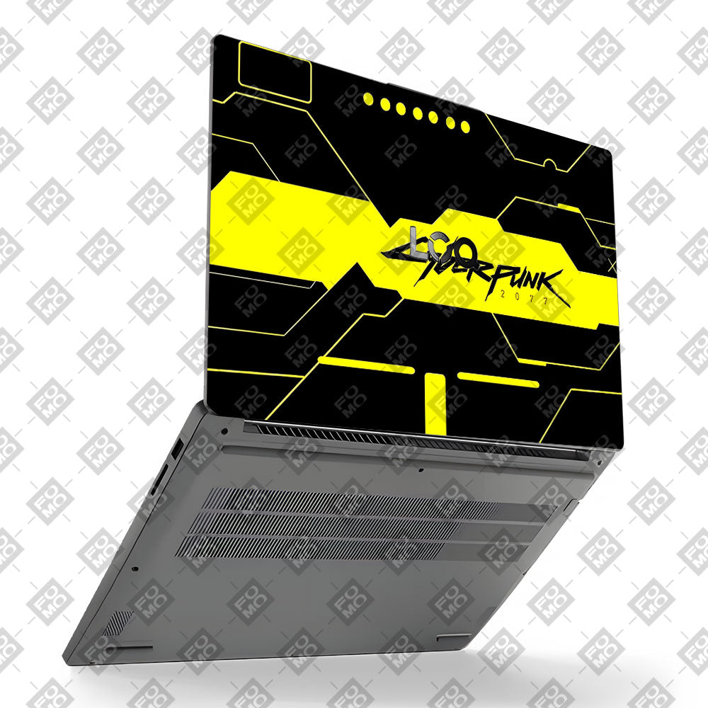 Cyberpunk Yellowline Grid Lenovo LOQ Essential 15IAX9E Laptop Skin