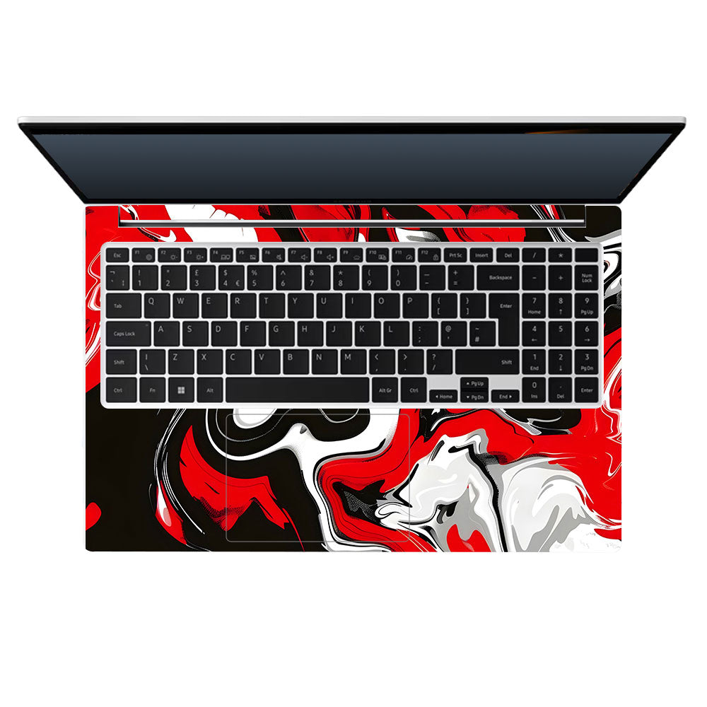 Red and White Marble Samsung Galaxy Book 4 15.6 Laptop Skin