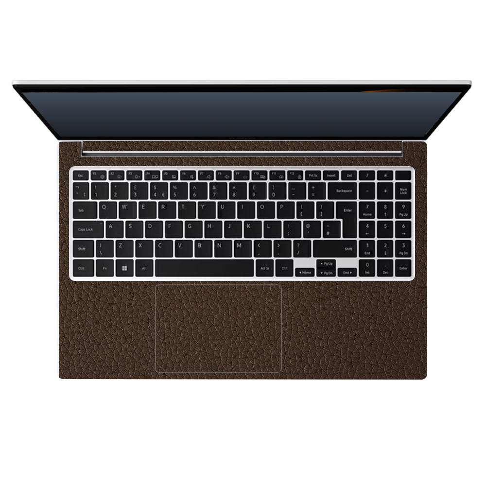 Textured Brown Leather Samsung Galaxy Book 4 15.6 Laptop Skin