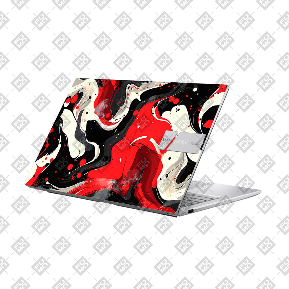 Red and White Paint Swirls Asus Vivobook 15 X1504ZA Laptop Skin