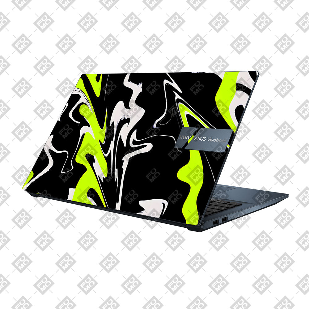 Neon Green and Black Patterns Asus Vivobook Pro 15 M6500QC & M6500QH Laptop Skin