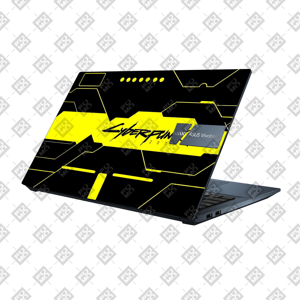Cyberpunk Yellowline Grid Asus Vivobook Pro 15 M6500QC & M6500QH Laptop Skin