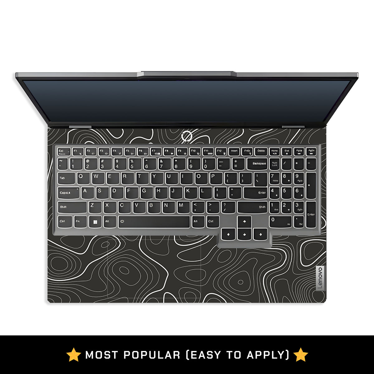 Grayscale Topographic Lines Lenovo LOQ 2024, 2025 Laptop Skin