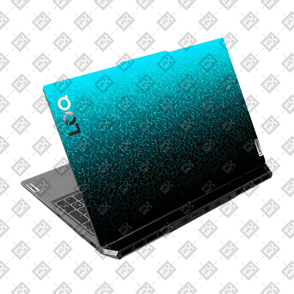 Cyan Blue to Black Gradient Lenovo LOQ 2024, 2025 Laptop Skin
