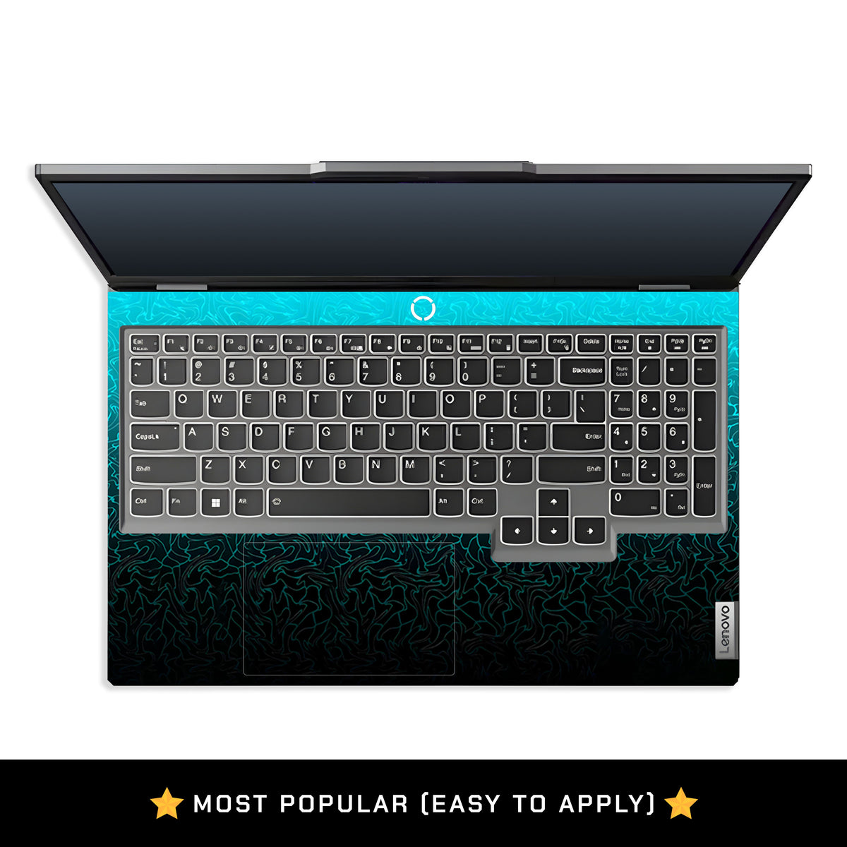 Cyan Blue to Black Gradient Lenovo LOQ 2024, 2025 Laptop Skin
