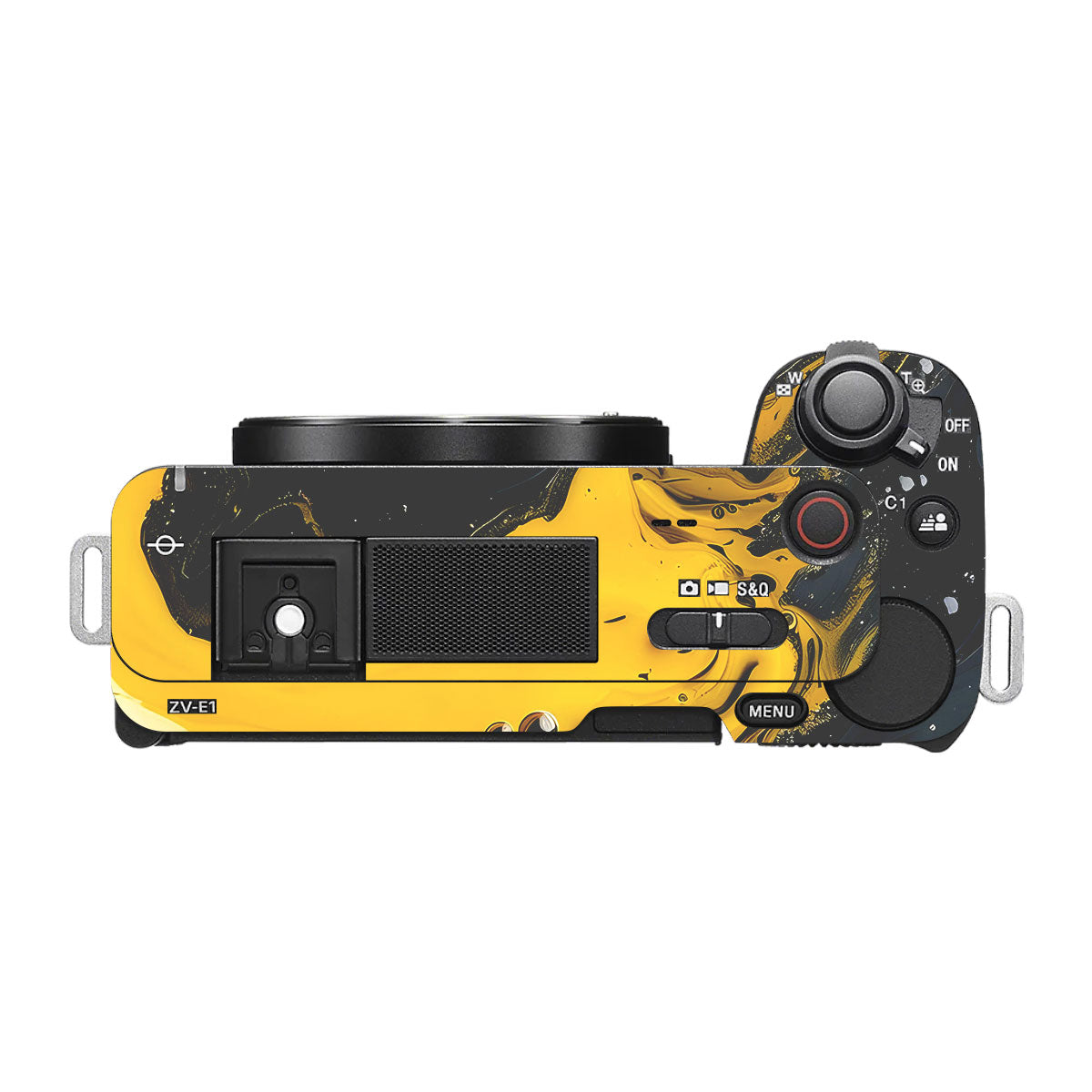 Yellow and Black Paint Swirls Sony ZV-E1 Camera Skins