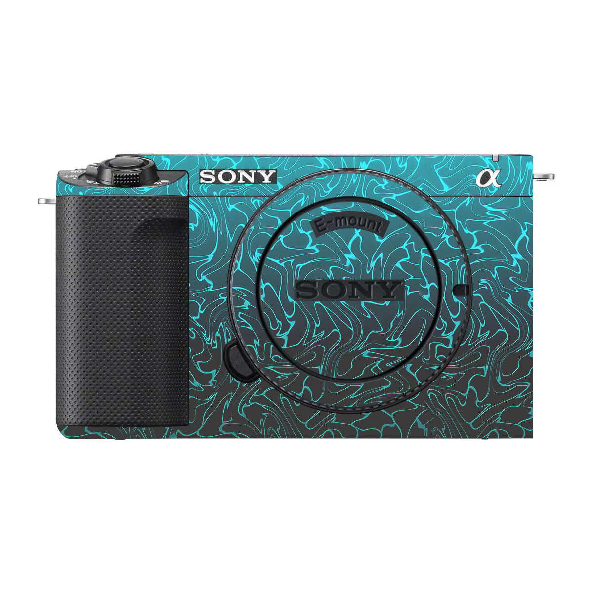 Cyan Blue to Black Gradient Sony ZV-E1 Camera Skins