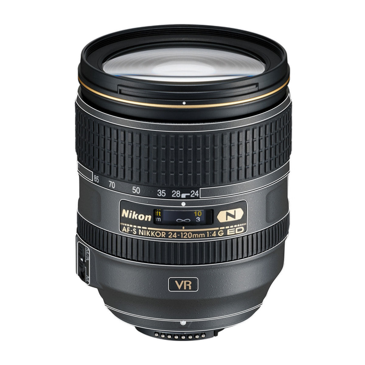 Transparent Nikon Nikkor AF-S 24-120mm F4 G ED VR Camera Lens Skin