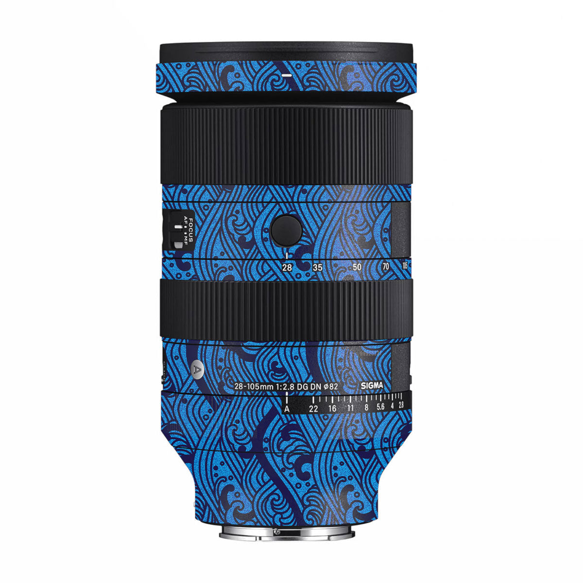 Textured Ocean Wave Blue Sigma 28-105mm F/2.8 DG DN Sony E Camera Lens Skin