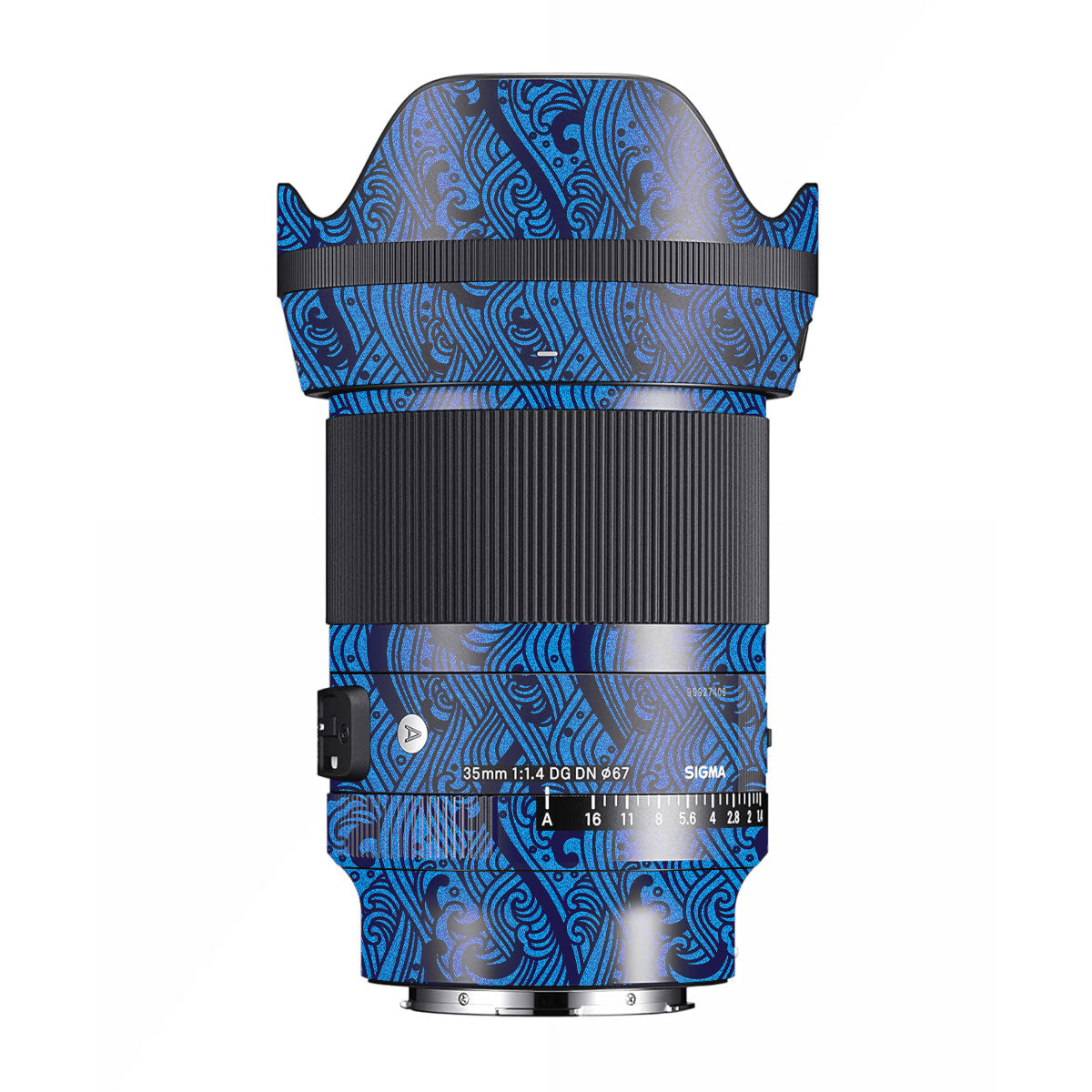 Textured Ocean Wave Blue Sigma 35mm F/1.4 DG Nikon Mount Camera Lens Skin
