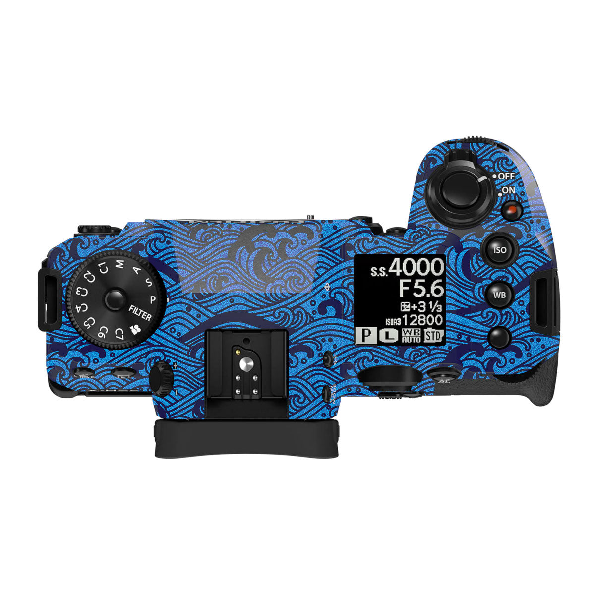 Textured Ocean Wave Blue Fujifilm X-H2S Camera Skin