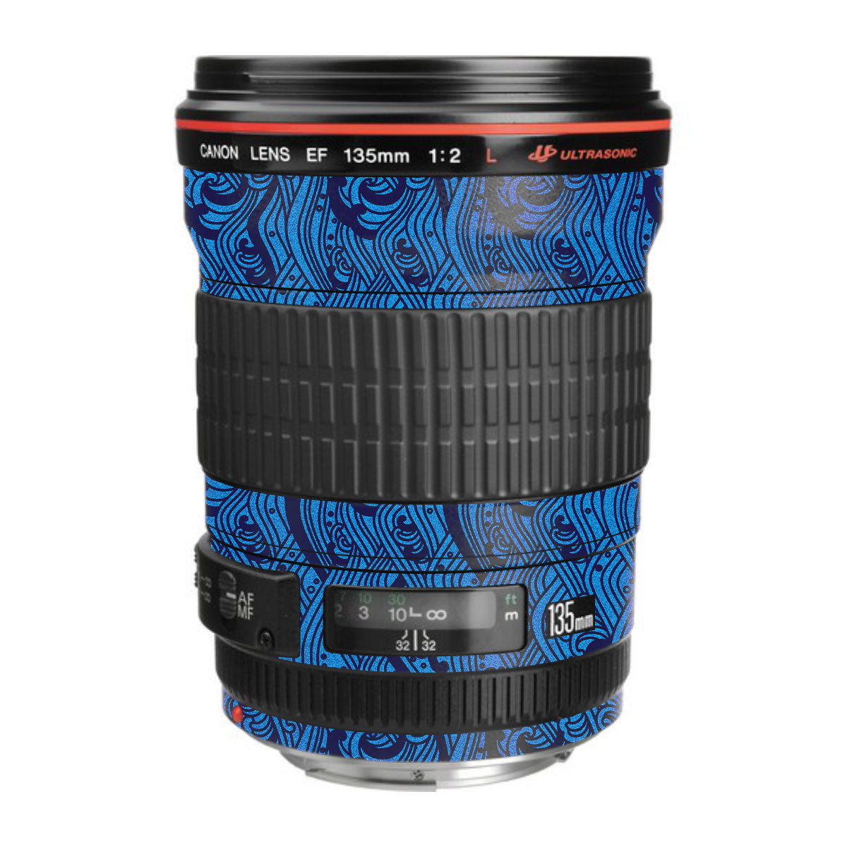 Textured Ocean Wave Blue Canon EF 135mm F/2L USM Camera Lens Skin