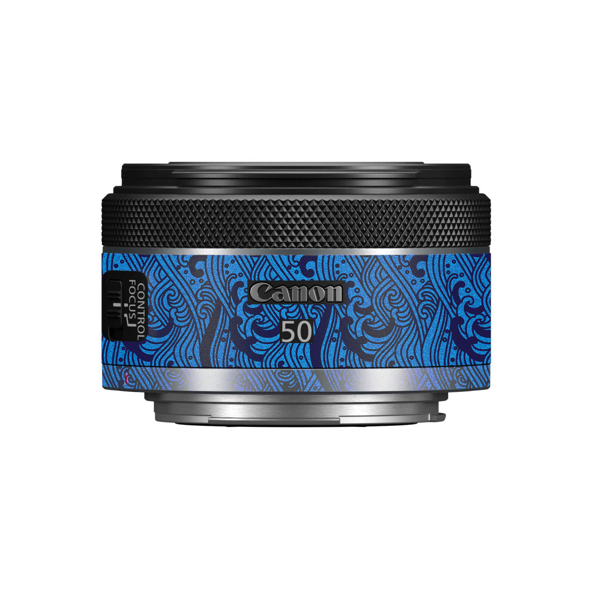 Textured Ocean Wave Blue Canon RF 50mm F/1.8 STM Camera Lens Skin