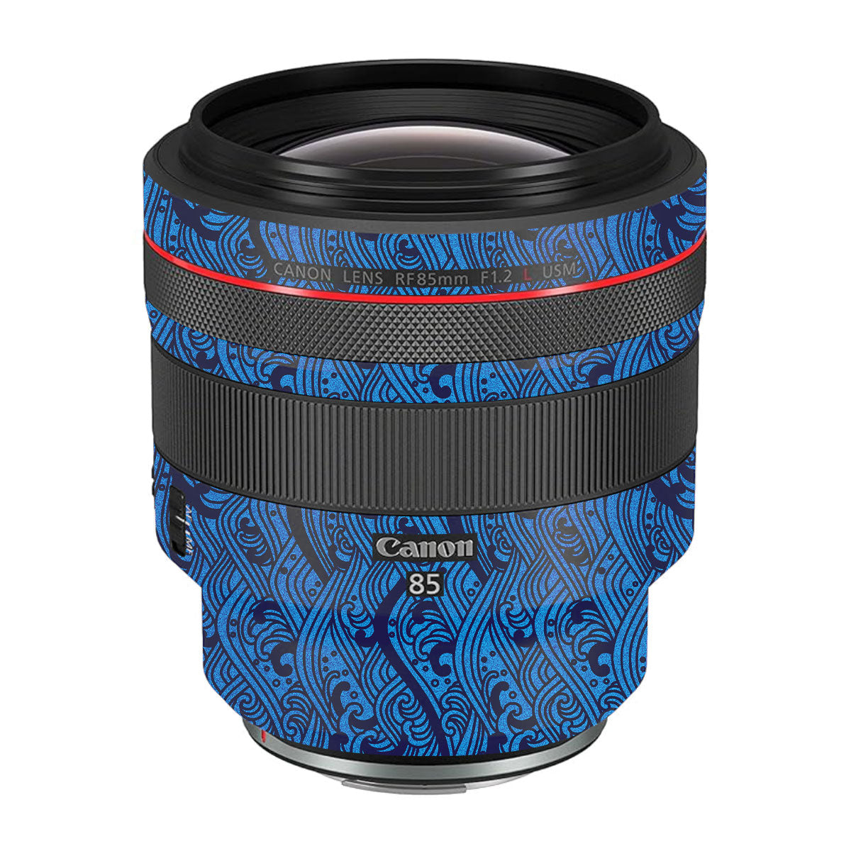 Textured Ocean Wave Blue Canon RF 85mm F/1.2L USM Camera Lens Skin