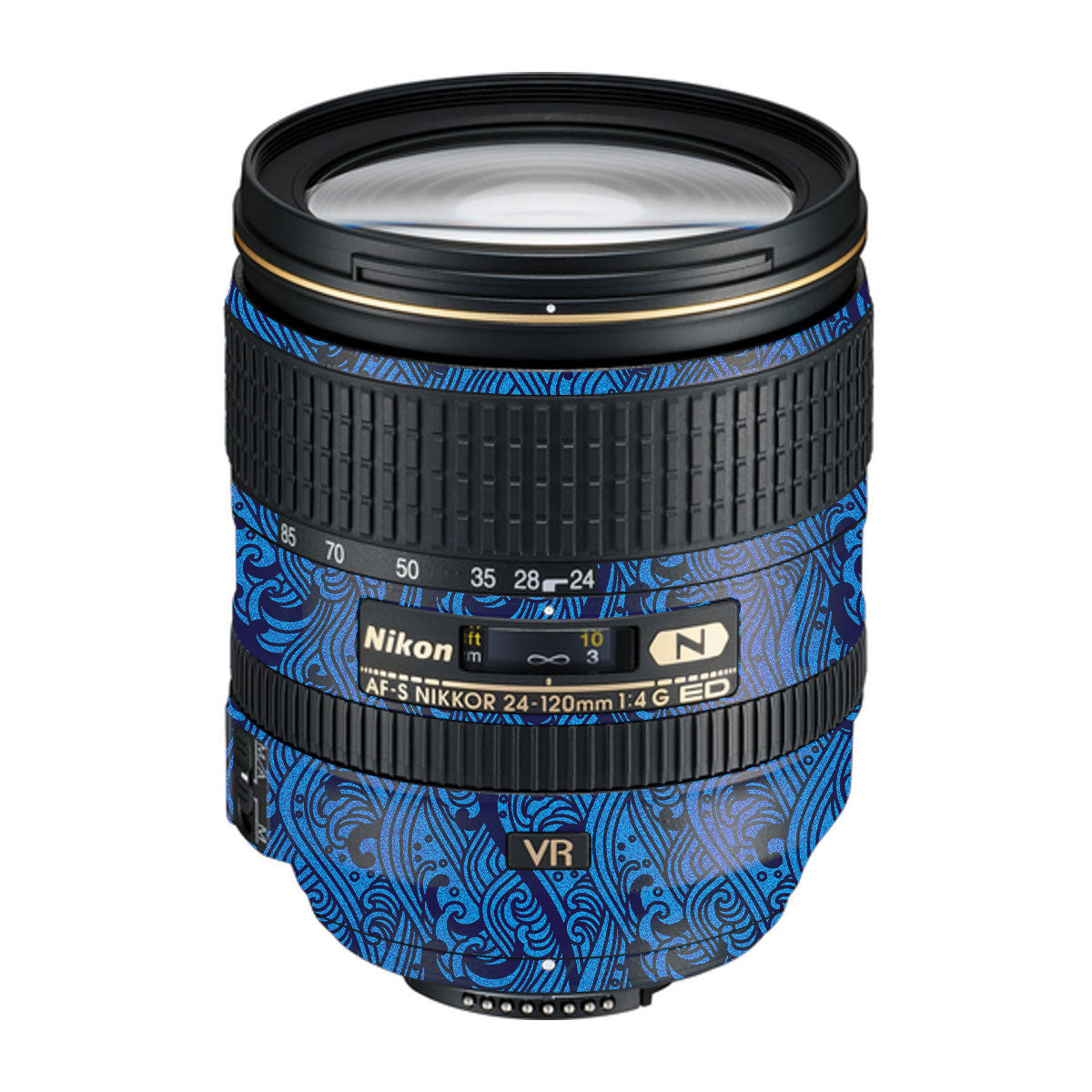 Textured Ocean Wave Blue Nikon Nikkor AF-S 24-120mm F4 G ED VR Camera Lens Skin
