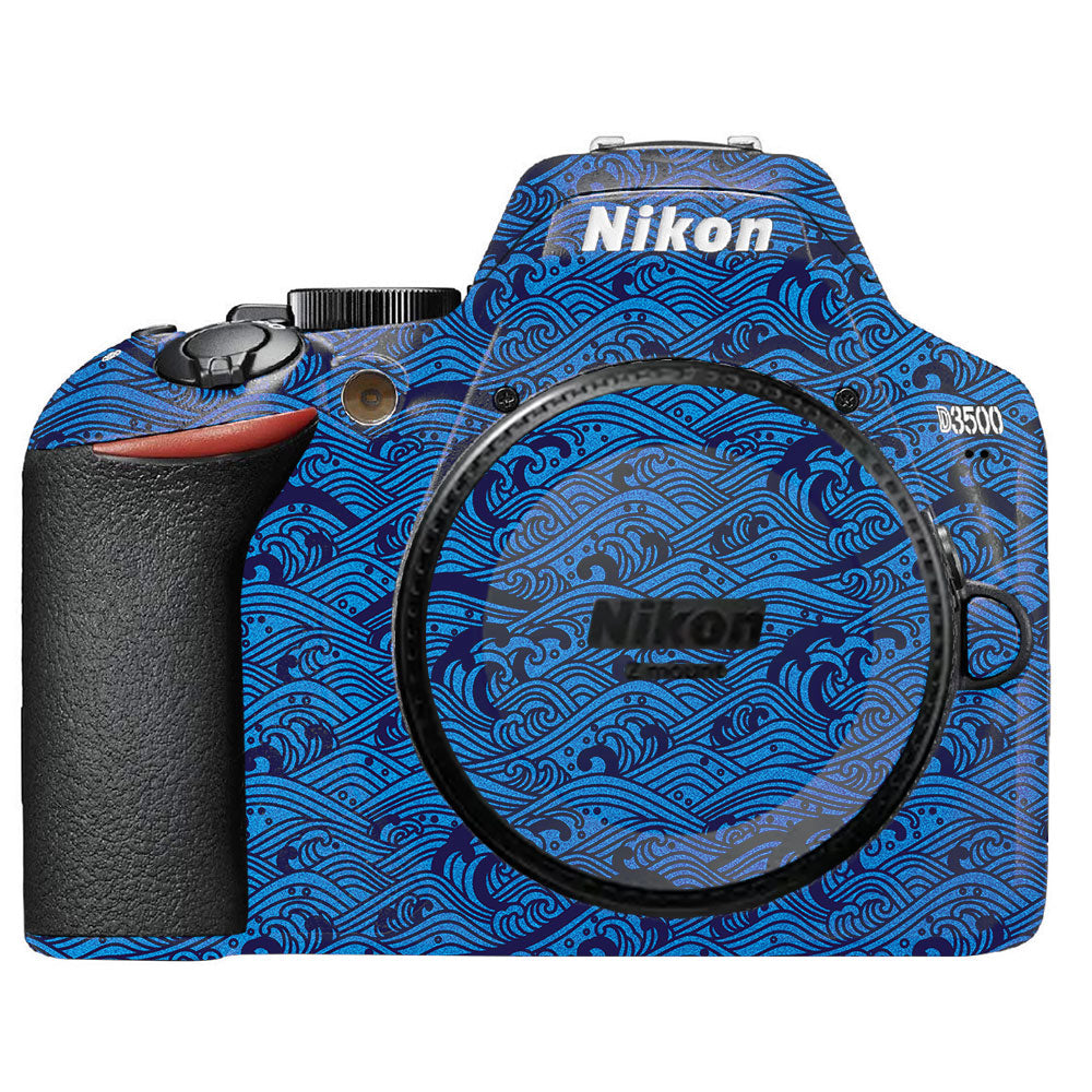 Textured Ocean Wave Blue Nikon D3500 Camera Skin