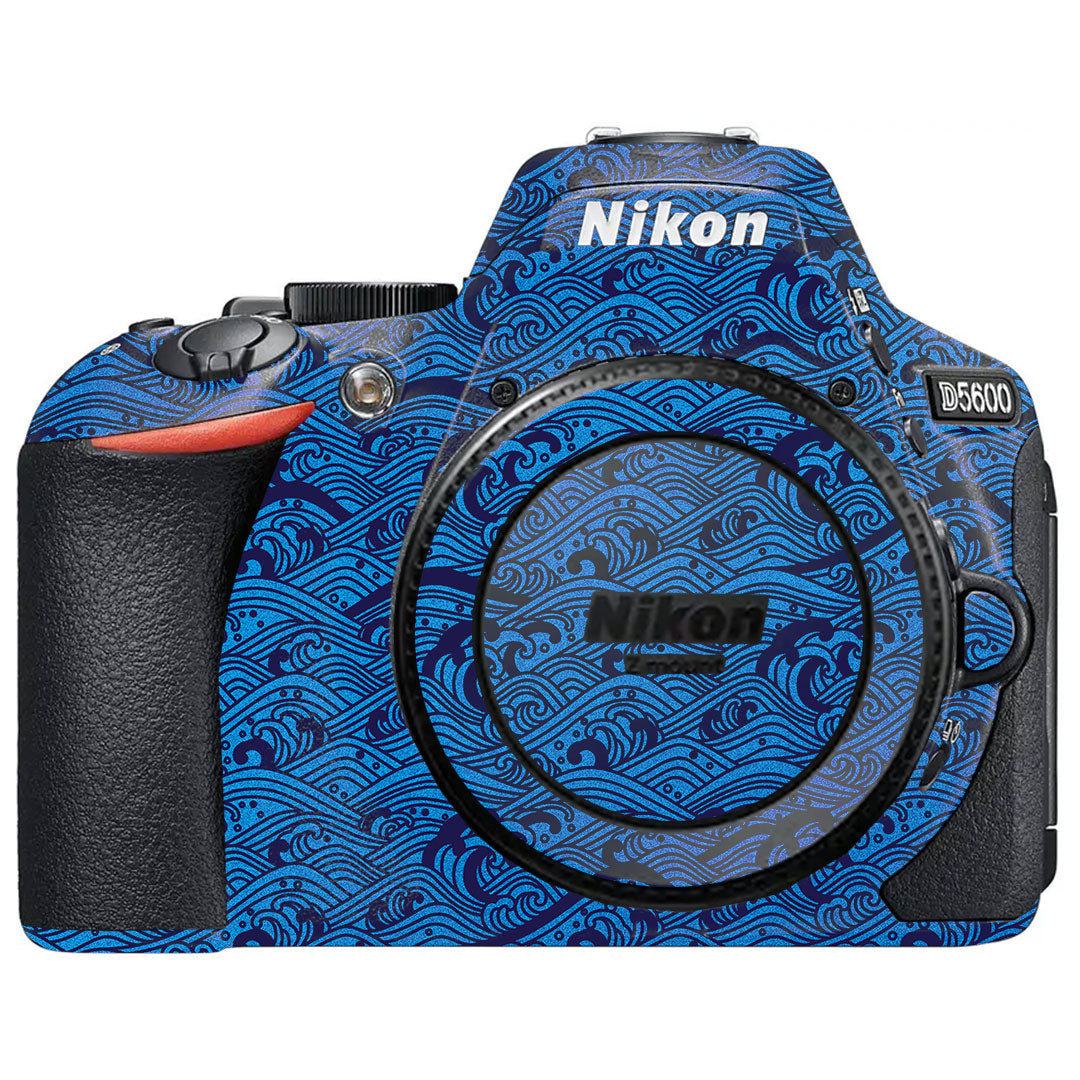 Textured Ocean Wave Blue Nikon D5600 Camera Skin