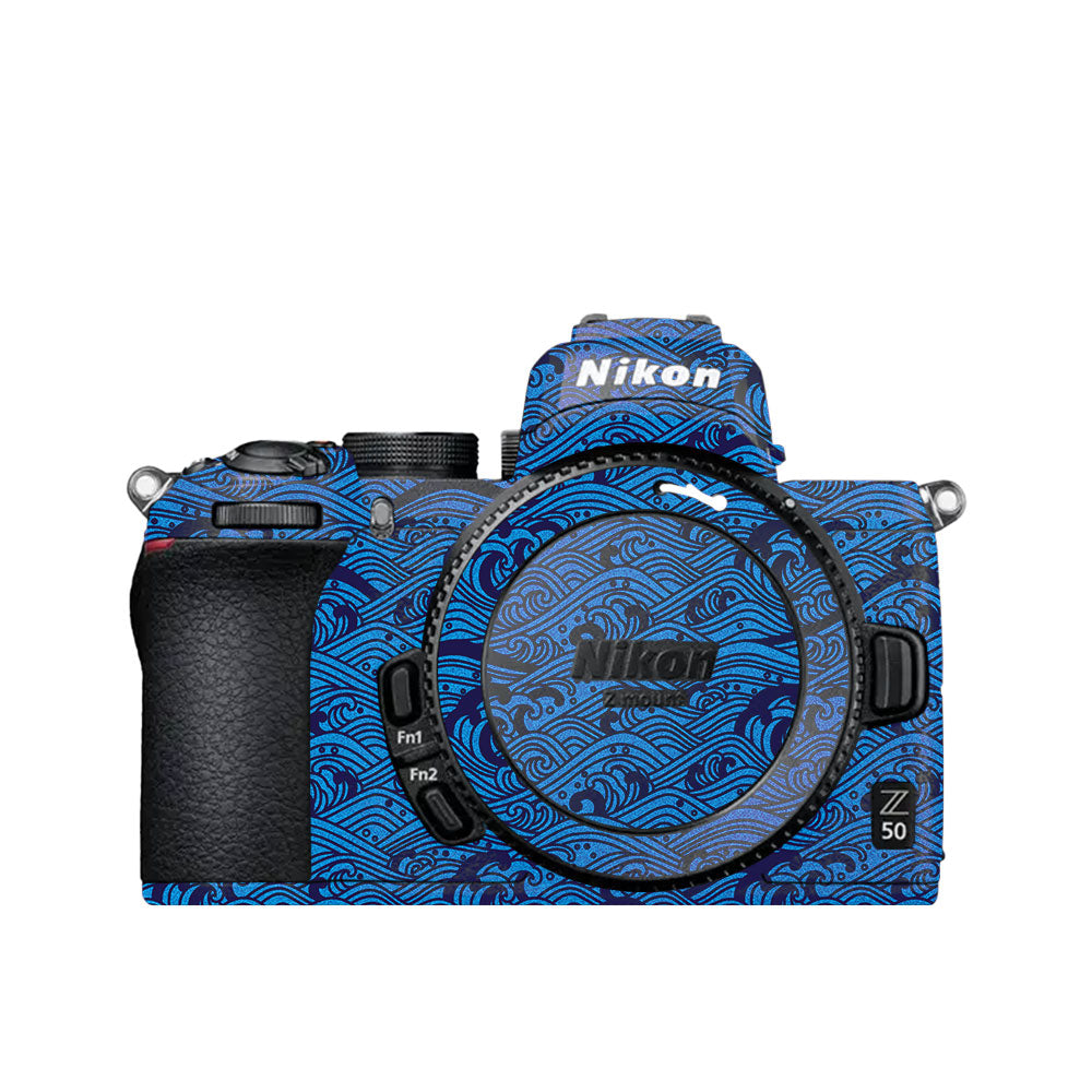 Textured Ocean Wave Blue Nikon Z50 Camera Skin