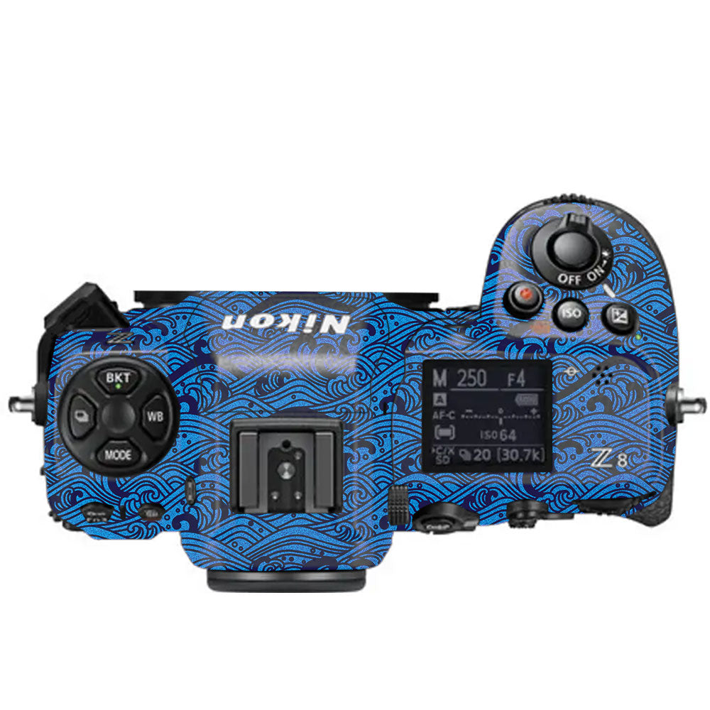 Textured Ocean Wave Blue Nikon Z8 Camera Skin