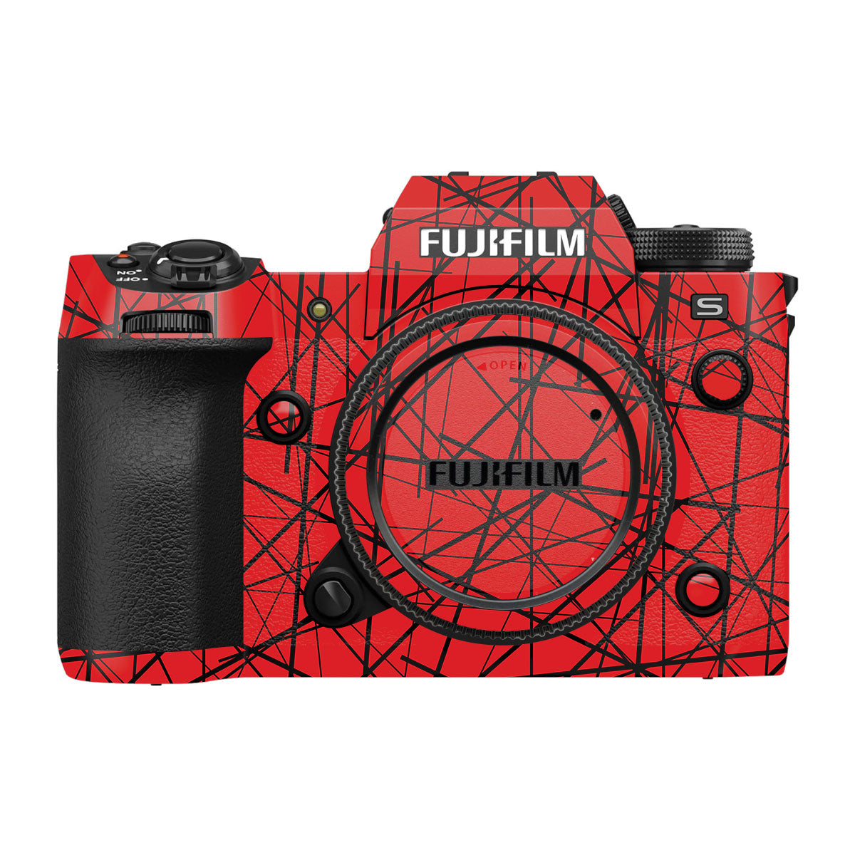 Textured Red Chaos Line Fujifilm X-H2S Camera Skin