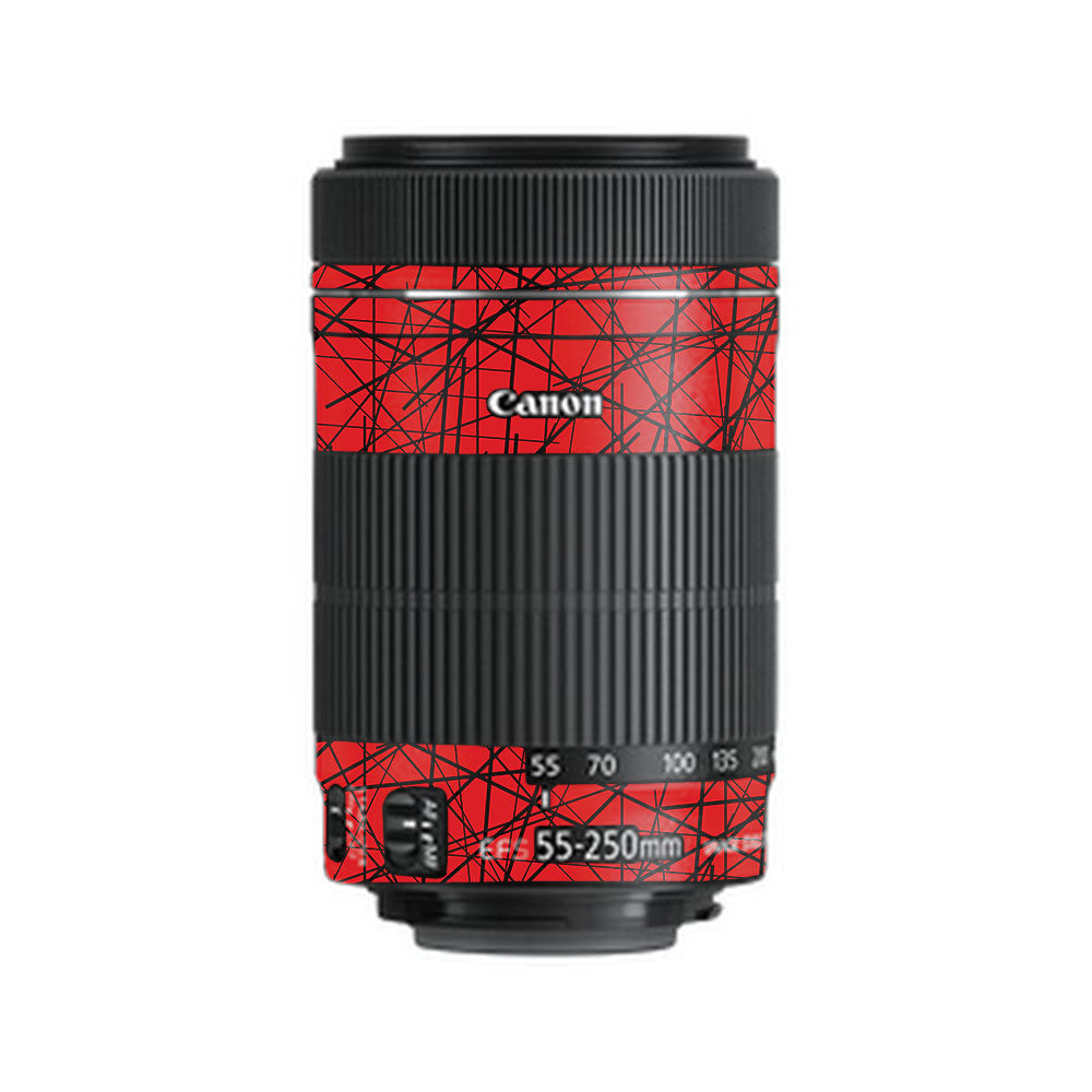 Textured Red Chaos Line Canon EF-S 55–250mm f/4–5.6 IS STM Camera Lens Skin