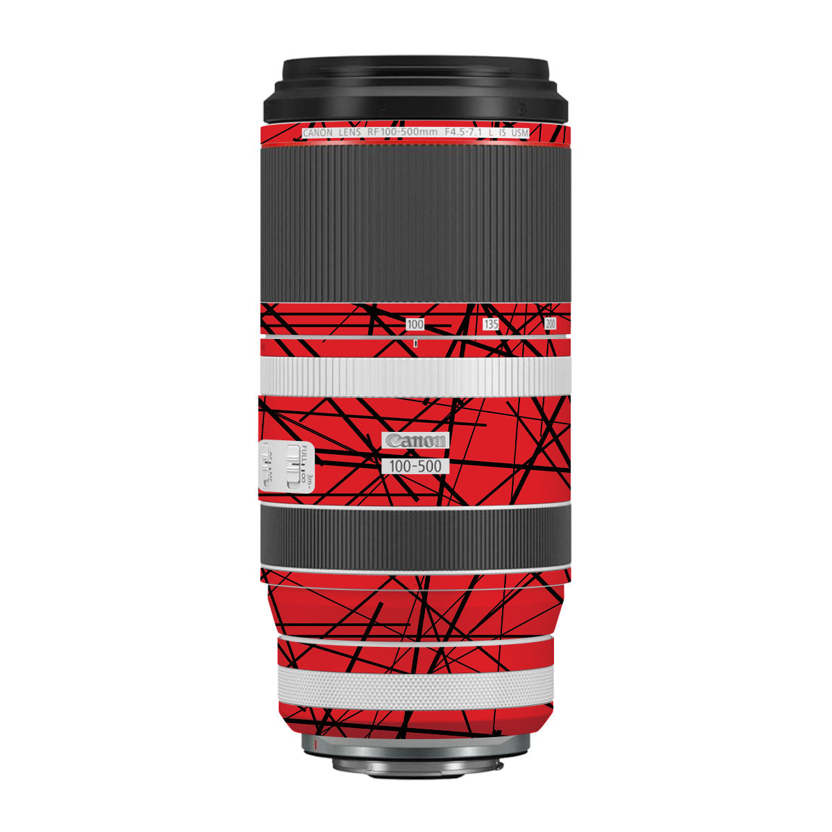 Textured Red Chaos Line Canon RF 100-500mm F4.5-7.1 L IS USM Camera Lens Skin