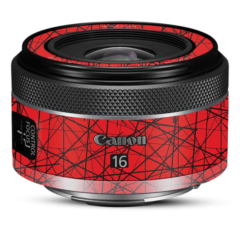 Textured Red Chaos Line Canon RF 16mm f/2.8 STM Camera Lens Skin