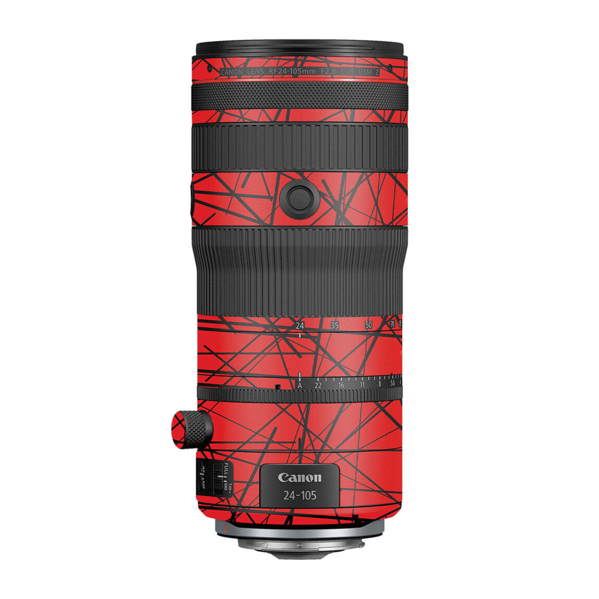 Textured Red Chaos Line Canon RF 24-105mm F/2.8 L IS USM Z Camera Lens Skin