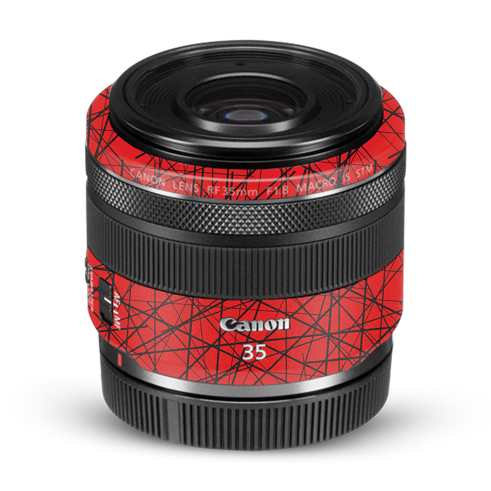 Textured Red Chaos Line Canon RF 35mm f/1.8 IS Macro STM Camera Lens Skin