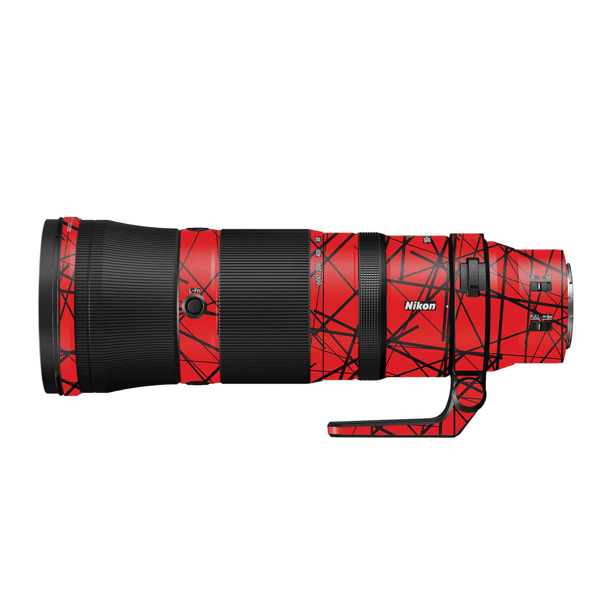Textured Red Chaos Line Nikon Nikkor Z 180-600mm F/5.6-6.3 VR Camera Lens Skin