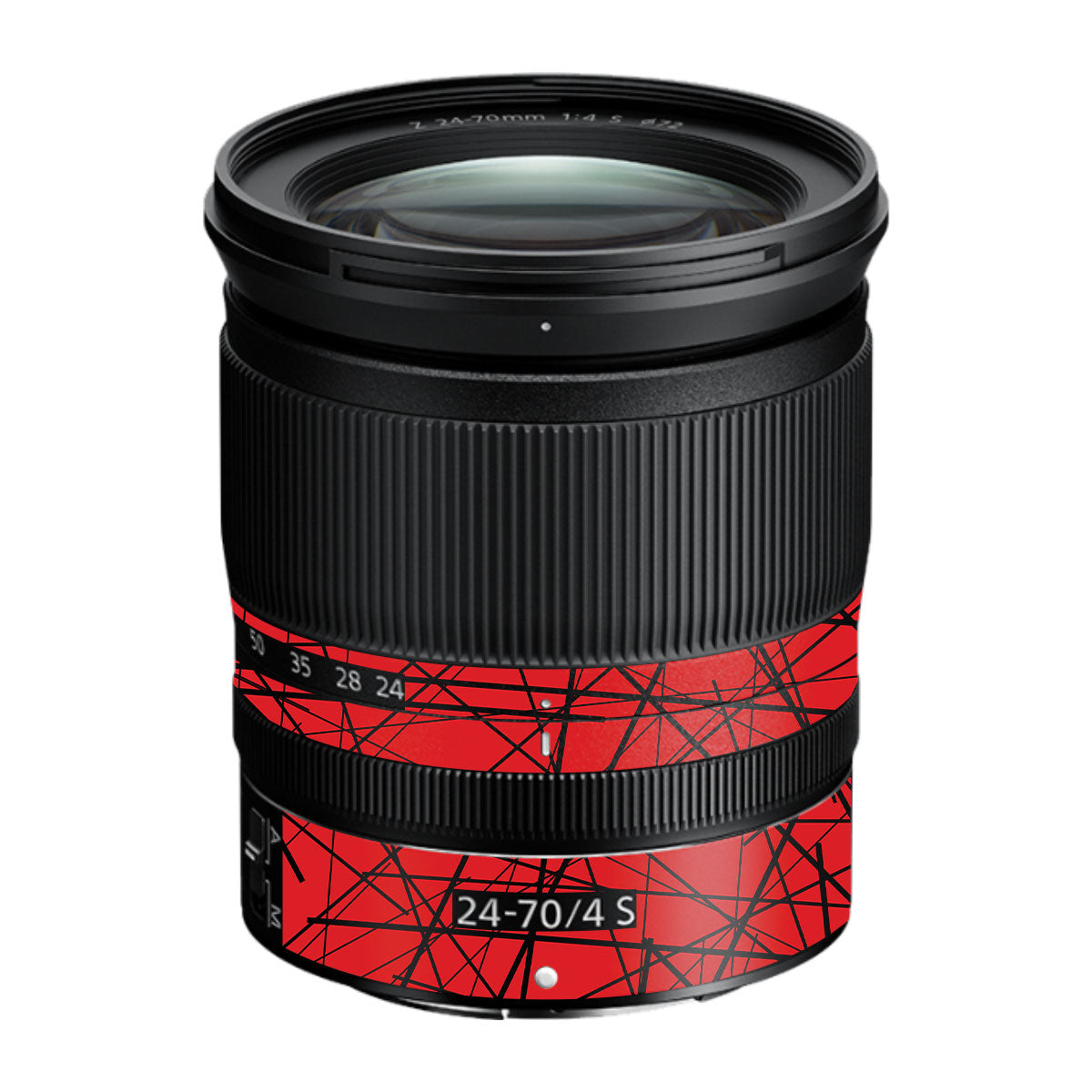Textured Red Chaos Line Nikon Nikkor Z 24-70mm F/4 S Camera Lens Skin