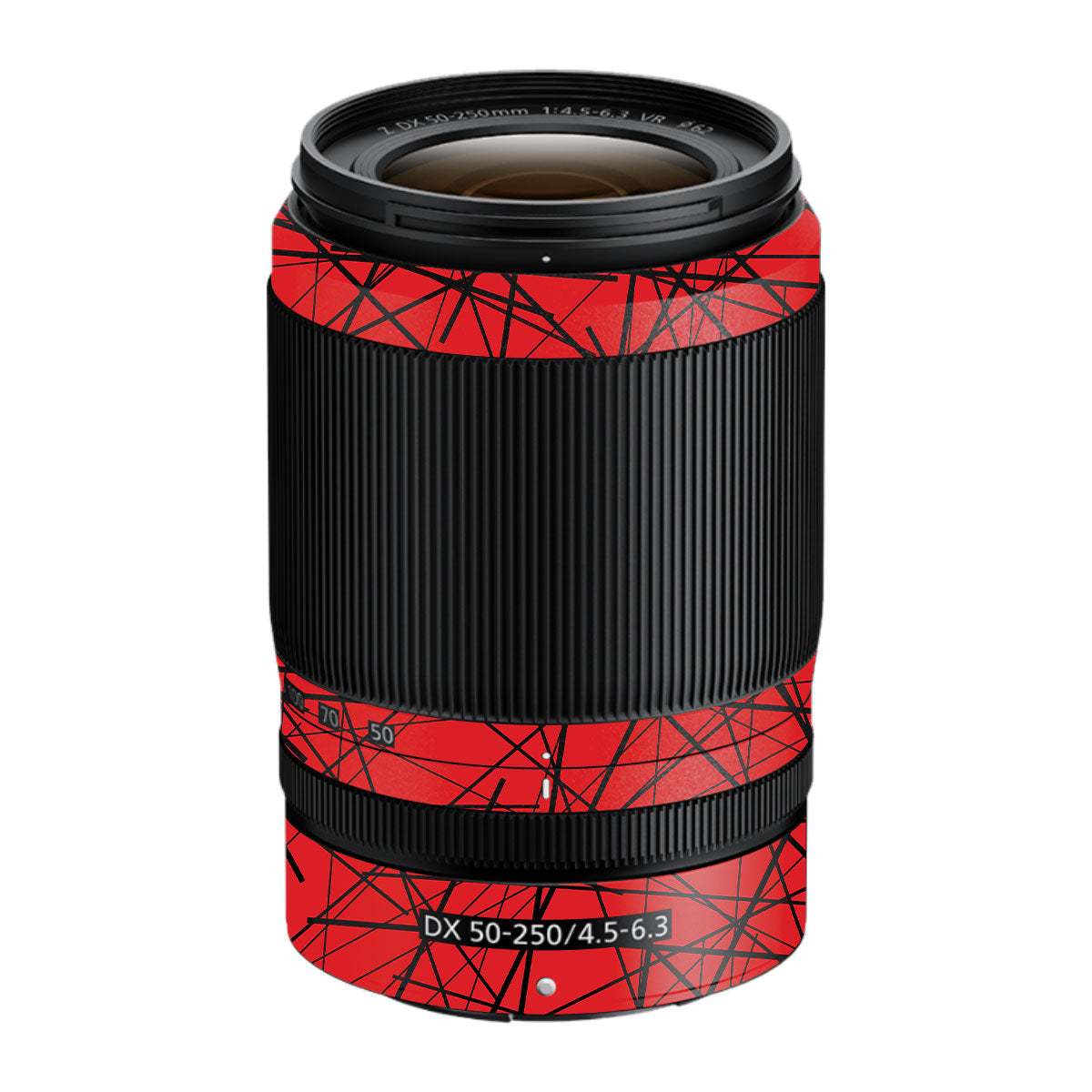 Textured Red Chaos Line Nikon Nikkor Z DX 50-250mm F/4.5-6.3 VR Camera Lens Skin