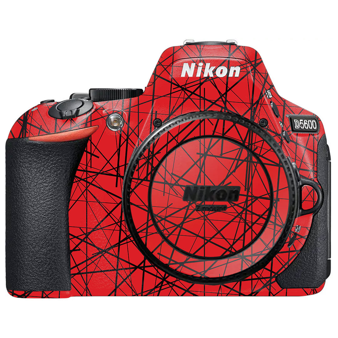 Textured Red Chaos Line Nikon D5600 Camera Skin