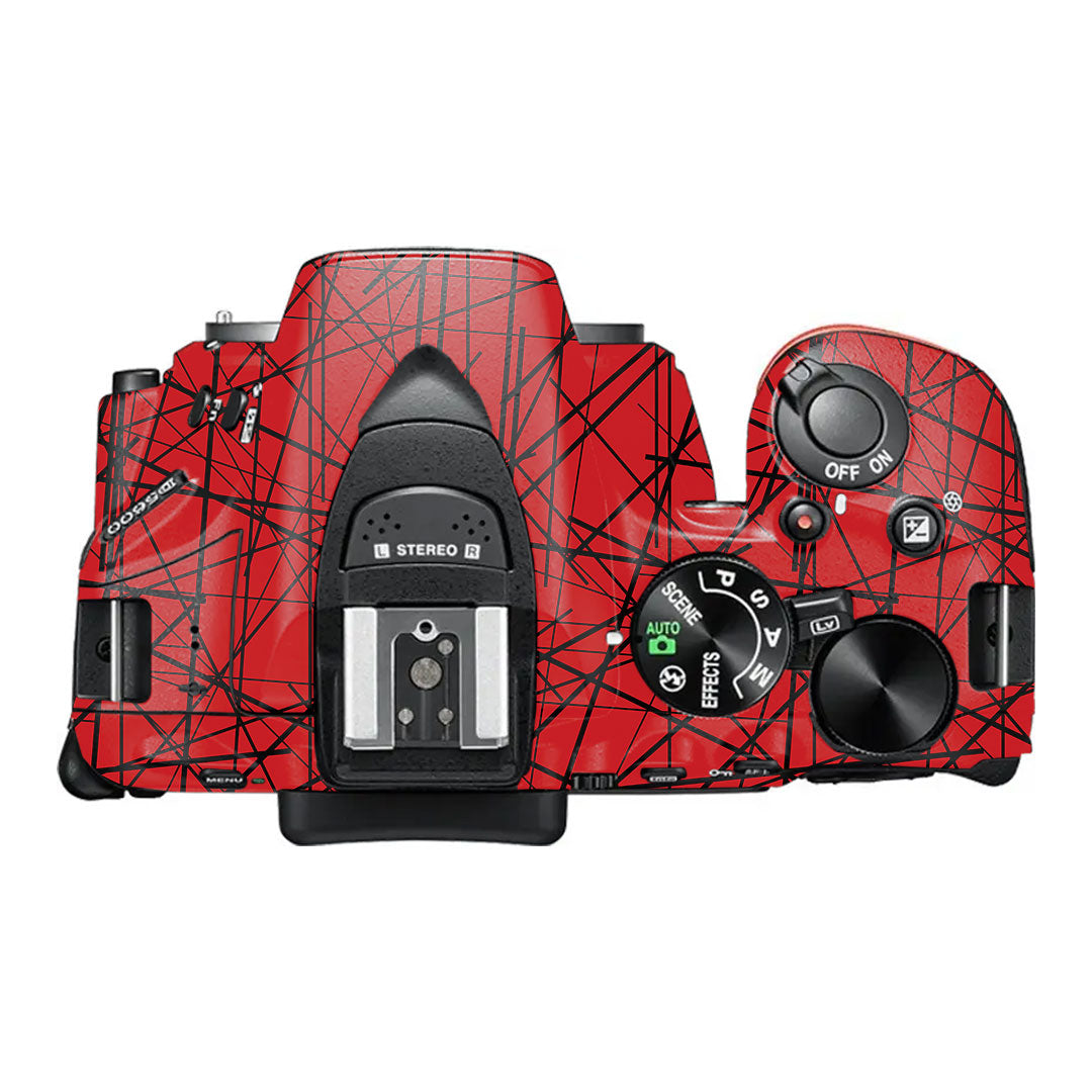 Textured Red Chaos Line Nikon D5600 Camera Skin