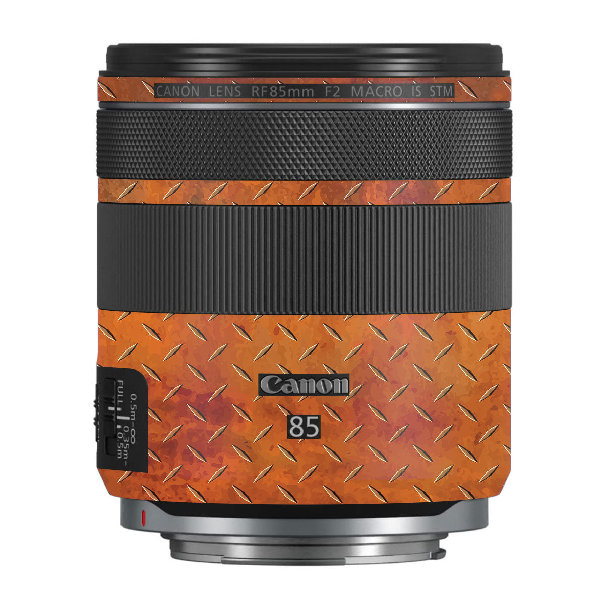 Textured Rust Forge Canon RF 85mm F/2 Macro IS STM Camera Lens Skin