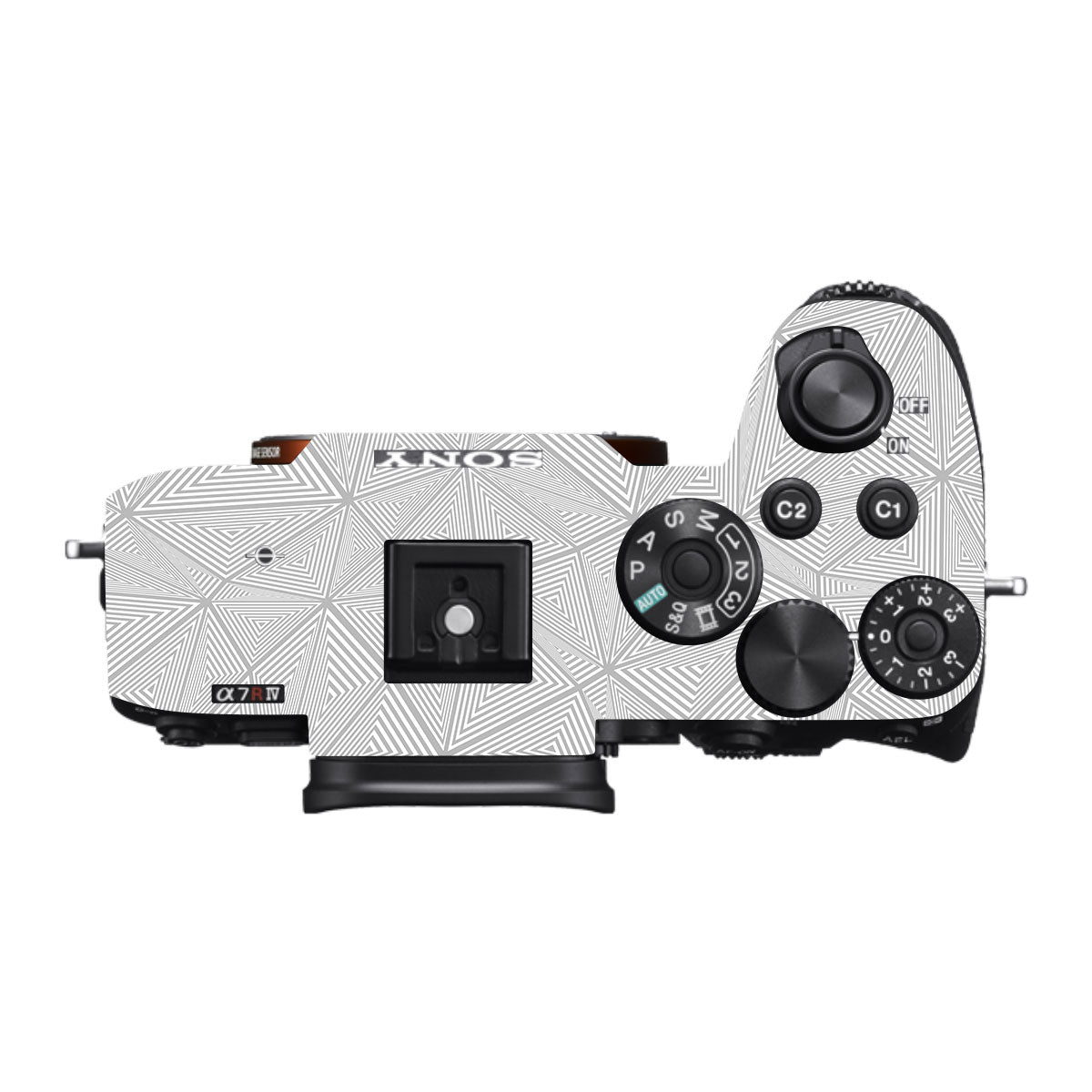 Textured Silver Prism Geometric Sony A7RV Camera Skin