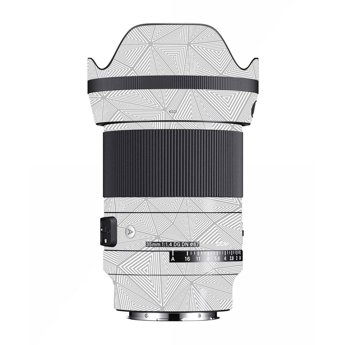 Textured Silver Prism Geometric Sigma 35mm F/1.4 DG Nikon Mount Camera Lens Skin